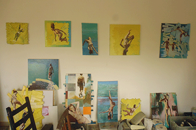 Artist's studio Wall of paintings